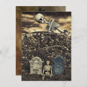 ハロウィーンスケルトンパーティー 招待状 (正面/裏面)