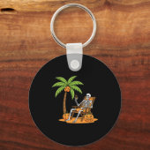 ハロウィーンスケルトンビーチバケーションパームツリーパンプー キーホルダー (正面)