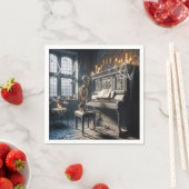 ハロウィーンスケルトンピアニスト スタンダードカクテルナプキン (インサイチュ)