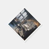 ハロウィーンスケルトンピアニスト スタンダードカクテルナプキン (角)