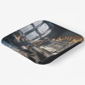 ハロウィーンスケルトンピアニスト ペーパープレート (傾斜あり)