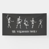 ハロウィーンスケルトンファミリー5カスタムファミリー名 横断幕 (横)