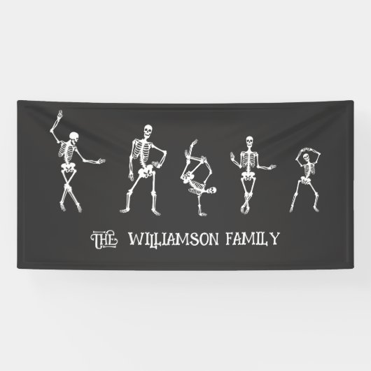 ハロウィーンスケルトンファミリー5カスタムファミリー名 横断幕 (横)