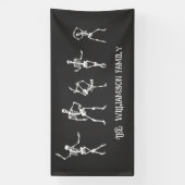 ハロウィーンスケルトンファミリー5カスタムファミリー名 横断幕 (縦)