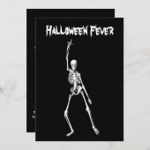 ハロウィーンスケルトンフィーバー衣装パーティの招待状 招待状 (正面/裏面)