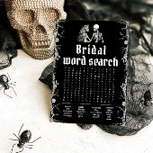 ハロウィーンスケルトンブライダルシャワー単語検索ゲーム 招待状