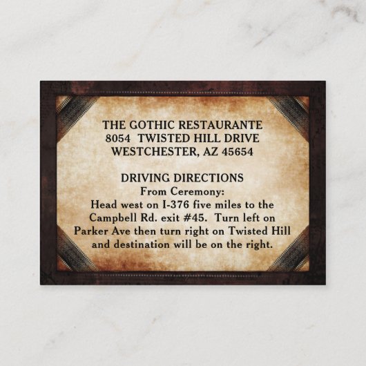 ハロウィーンスケルトンブラウンゴシック整合披露宴 エンクロージャーカード (裏面)