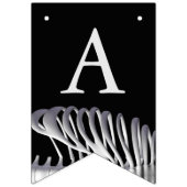 ハロウィーンスケルトンブラックアンドホワイト誕生日 バンティングフラッグ (第1の旗)