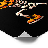 ハロウィーンスケルトンボーイズトリートカボチャおもしろいン ポスター (角)