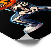 ハロウィーンスケルトンボーイズトリートカボチャおもしろいン ポスター (角)