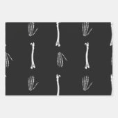 ハロウィーンスケルトンボーンこうもり&スパイダーウェブオレンジ ラッピングペーパーシート (正面2)