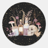 ハロウィーンスケルトンポションズマッシュルームフローラ ラウンドシール (正面)