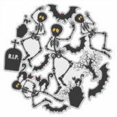 ハロウィーンスケルトンマカブレダンス シール (正面)