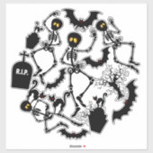 ハロウィーンスケルトンマカブレダンス シール (シート)