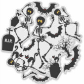 ハロウィーンスケルトンマカブレダンス シール (正面)