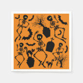 ハロウィーンスケルトンマカブレダンス スタンダードカクテルナプキン (正面)