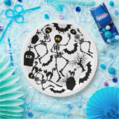 ハロウィーンスケルトンマカブレダンス ペーパープレート (パーティー)