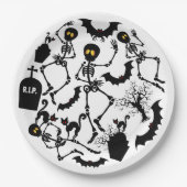 ハロウィーンスケルトンマカブレダンス ペーパープレート (正面)