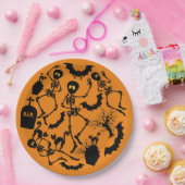 ハロウィーンスケルトンマカブレダンス ペーパープレート (パーティー)