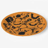 ハロウィーンスケルトンマカブレダンス ペーパープレート (アングル)