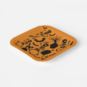 ハロウィーンスケルトンマカブレダンス ペーパープレート (傾斜あり)