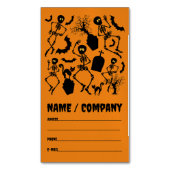 ハロウィーンスケルトンマカブレダンス マグネット名刺 (正面縦)