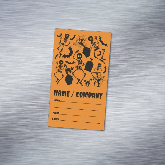 ハロウィーンスケルトンマカブレダンス マグネット名刺 (インサイチュ)