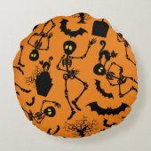 ハロウィーンスケルトンマカブレダンス ラウンドクッション (裏面)