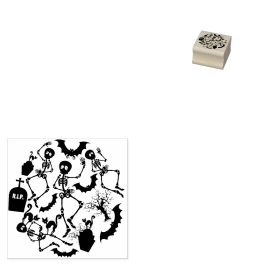 ハロウィーンスケルトンマカブレダンス ラバースタンプ (押印)