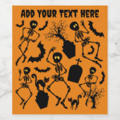 ハロウィーンスケルトンマカブレダンス ワインラベル (シングルラベル)