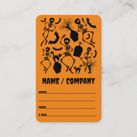 ハロウィーンスケルトンマカブレダンス 名刺 (正面)