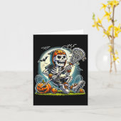 ハロウィーンスケルトンラクロス カード (黄色い花)