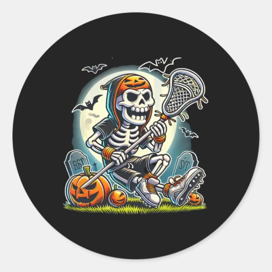 ハロウィーンスケルトンラクロス ラウンドシール (正面)