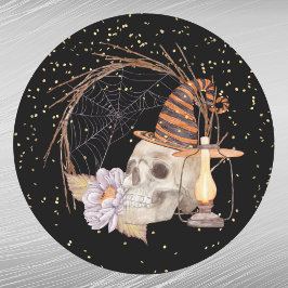 ハロウィーンスケルトンランタンフローラ ラウンドシール