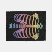 ハロウィーンスケルトンリブケージゾンビコスチュームティー フリースブランケット (正面(横))