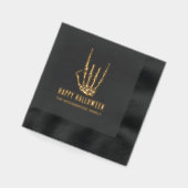 ハロウィーンスケルトンロックハンドヘビーメタル 箔ナプキン (左)