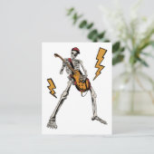 ハロウィーンスケルトンロックハンド遊ズギター ポストカード (スタンド正面)