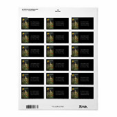 ハロウィーンスケルトンヴィンテージ差出人住所ラベル ラベル (フルシート)