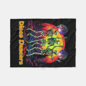 ハロウィーンスケルトン不気味ディスコダンサー踊り フリースブランケット (正面(横))