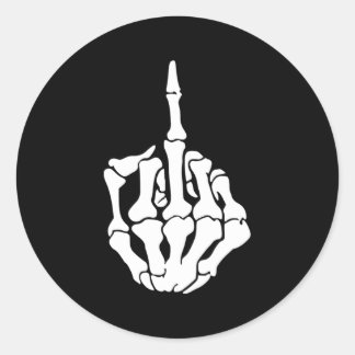ハロウィーンスケルトン中指 ラウンドシール