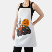 ハロウィーンスケルトン乗馬モンスタートラック エプロン (インサイチュ)