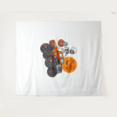 ハロウィーンスケルトン乗馬モンスタートラック タペストリー (正面(横))