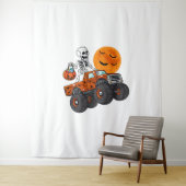 ハロウィーンスケルトン乗馬モンスタートラック タペストリー (インサイチュ)