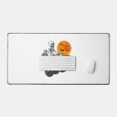 ハロウィーンスケルトン乗馬モンスタートラック デスクマット (キーボード&マウス)