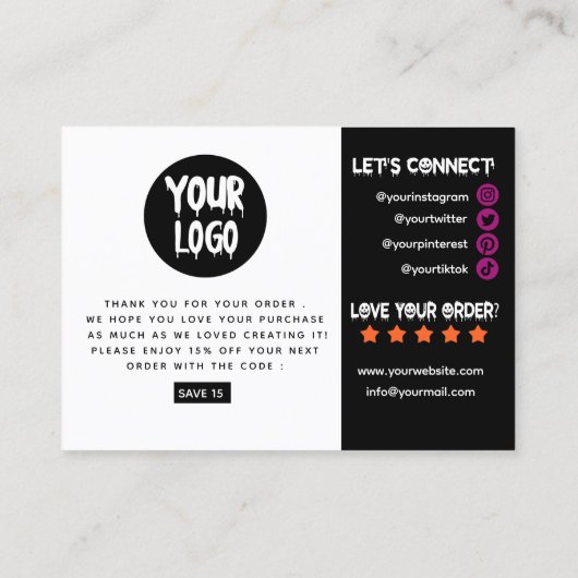 ハロウィーンスケルトン小さな感謝していビジネスユー 名刺 (裏面)