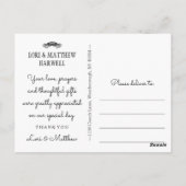 ハロウィーンスケルトン白黒写真ありがとう ポストカード (裏面)