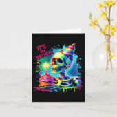 ハロウィーンスケルトン私の誕生日衣装パーティー カード (黄色い花)