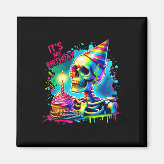 ハロウィーンスケルトン私の誕生日衣装パーティー マグネット
