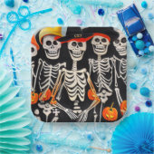 ハロウィーンスケルトン紙プレート ペーパープレート (パーティー)