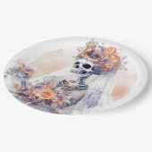 ハロウィーンスケルトン紙プレート ペーパープレート (アングル)